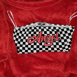 SHEIN Girls Angel Black & White strapless bandeau, Large